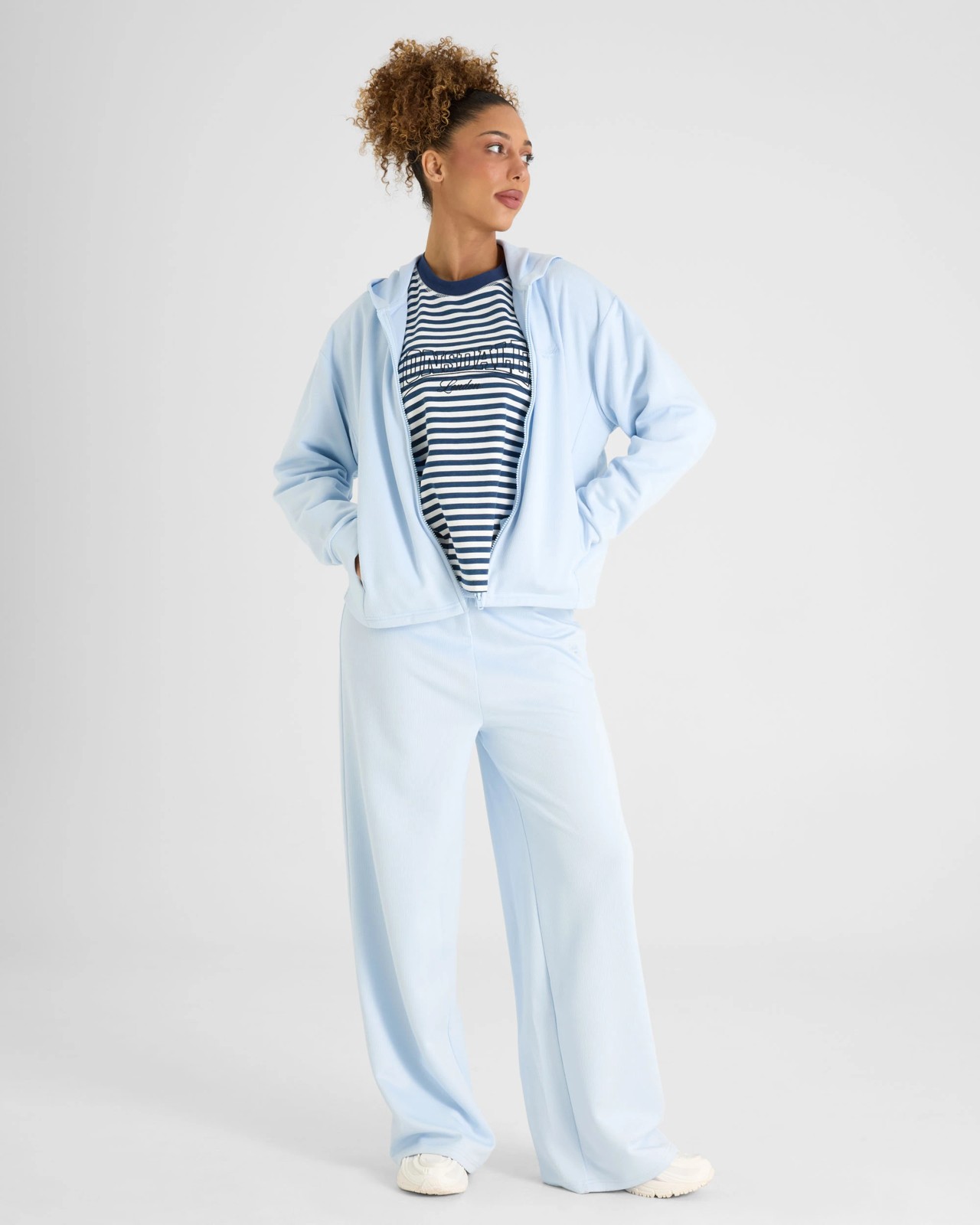 Lonsdale London Zip Through Rib Hooded Jumper - Light Blue 5 of 5
