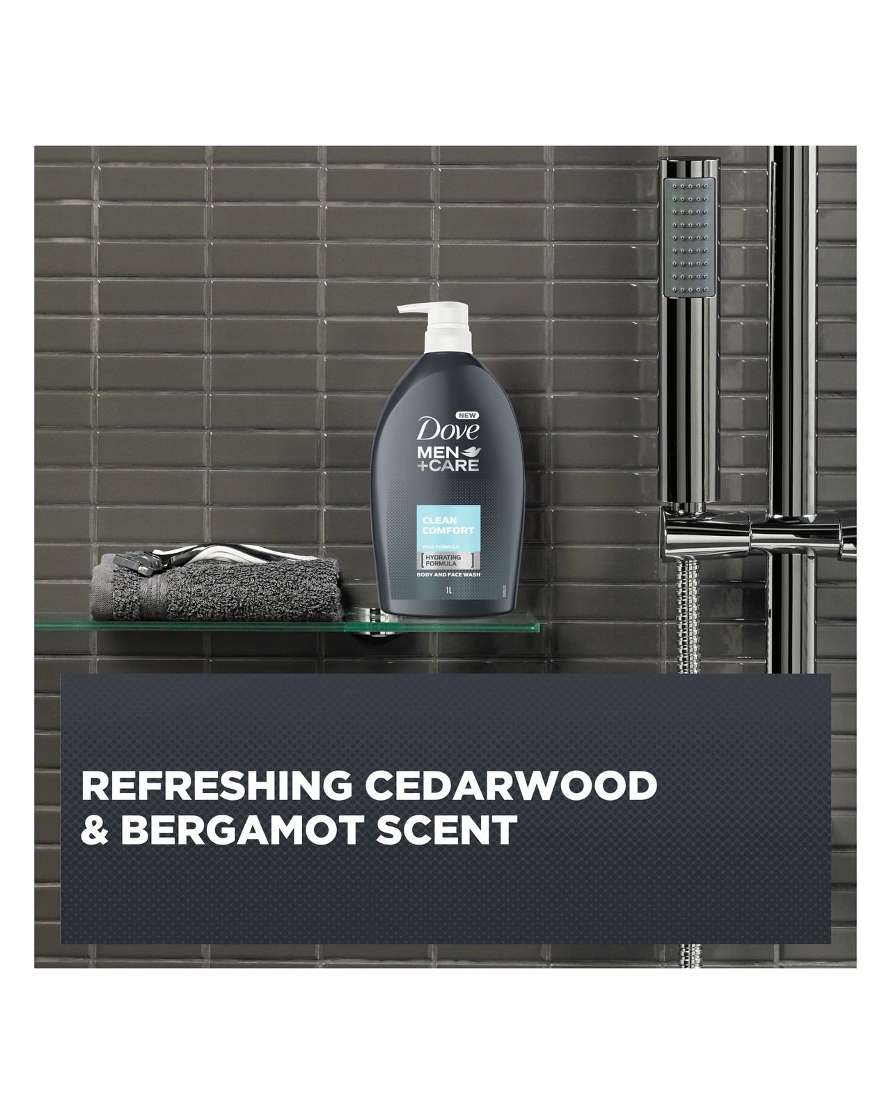 Dove Men+Care Clean Comfort Body and Face Wash 1L - Cedarwood and Bergamot Scented 4 of 6