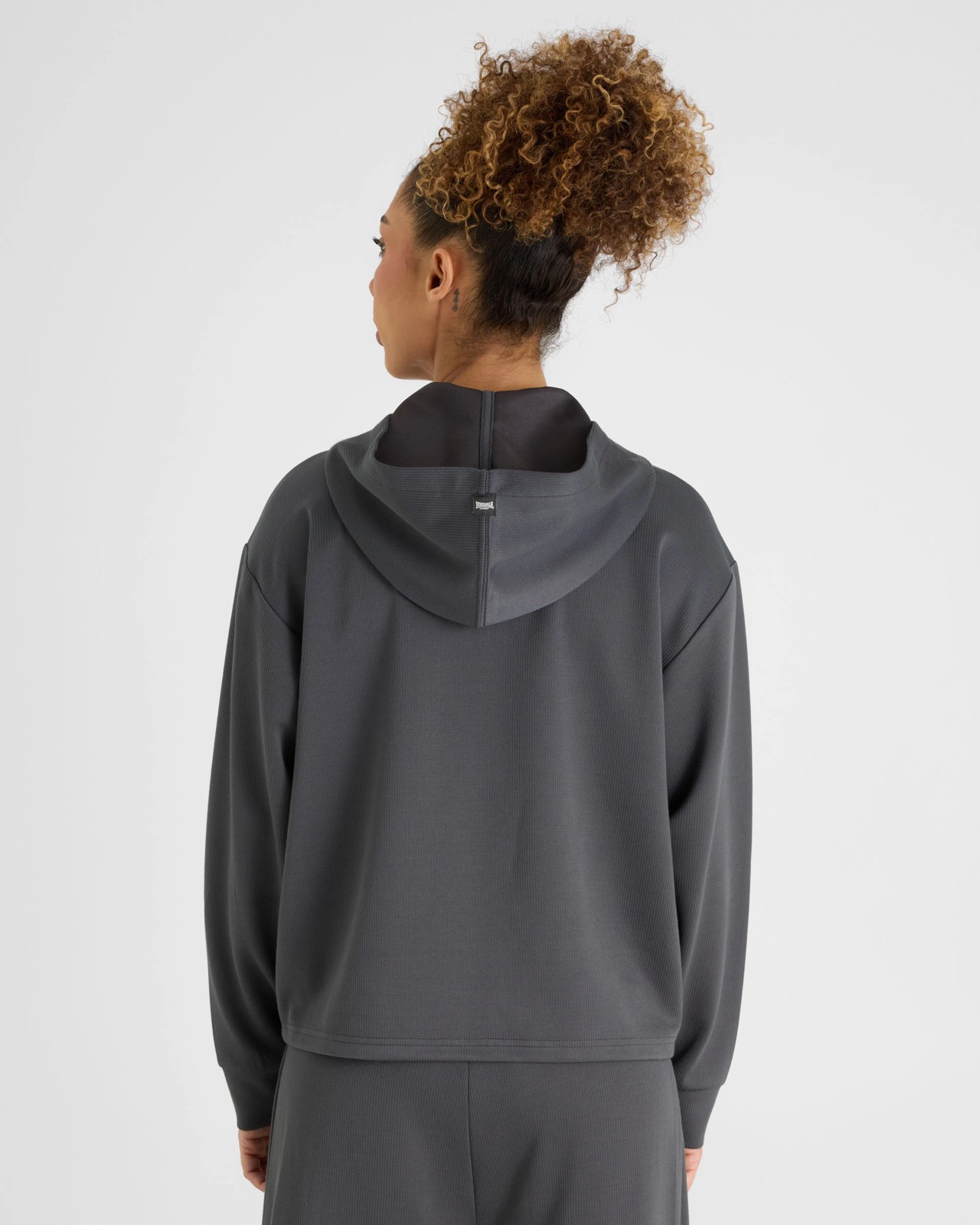 Lonsdale London Zip Through Rib Hooded Jumper - Charcoal 2 of 5