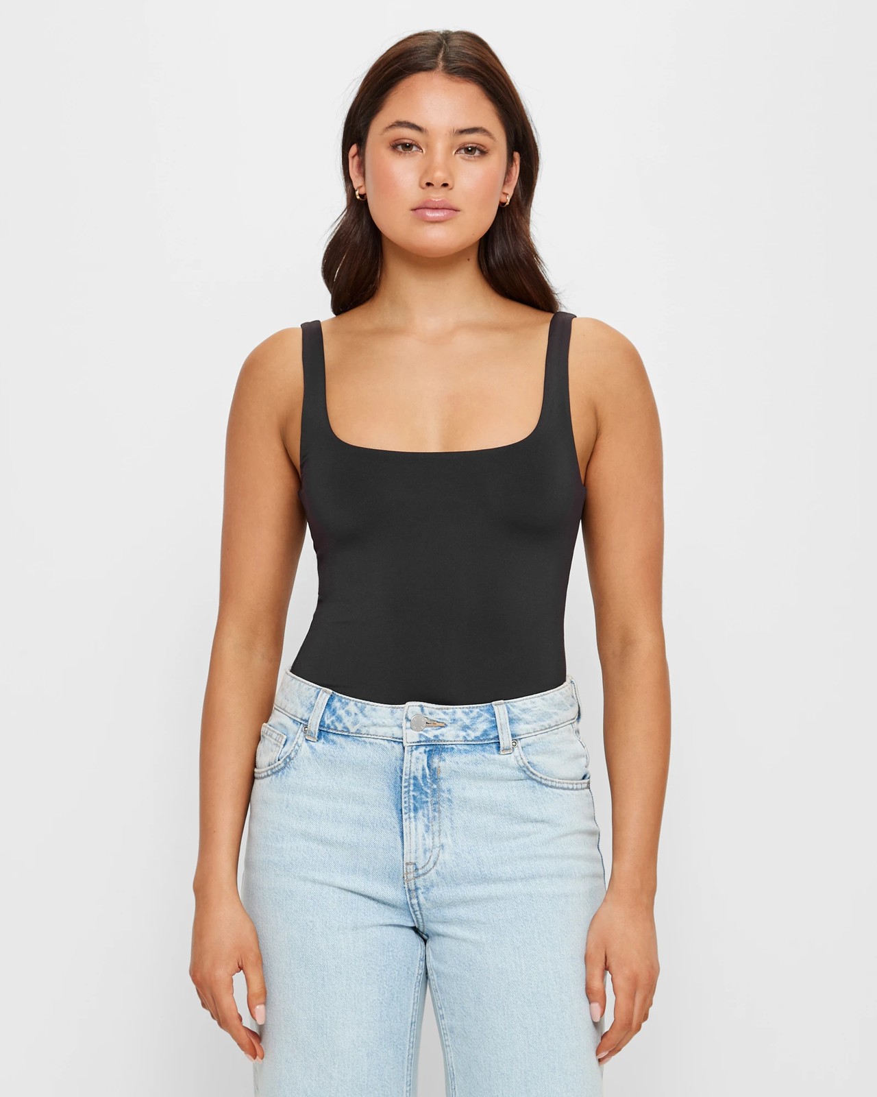 Square Neck Bodysuit - Lily Loves - Black