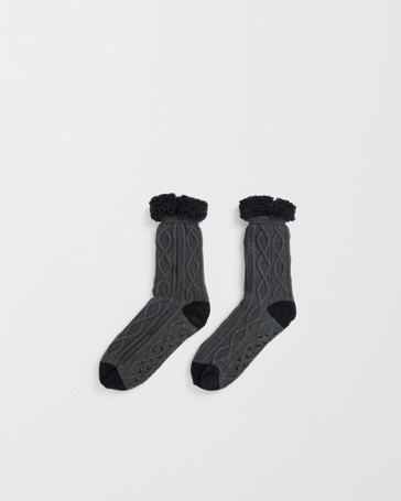 Sherpa Lined Knit Crew Socks