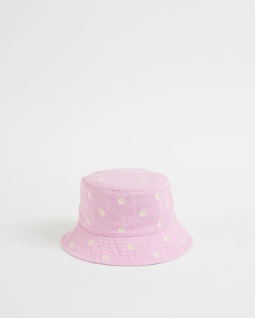 Embroidered Daisy Bucket Hat