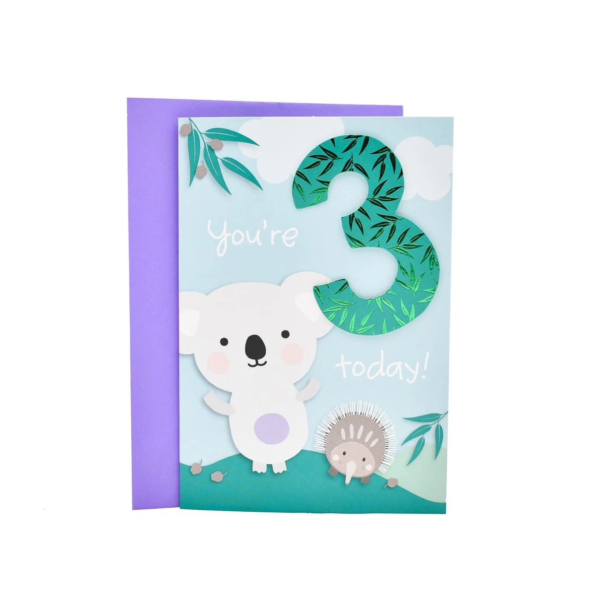 Hallmark Birthday Card Age 3 - Koala & Echidna 2 of 3