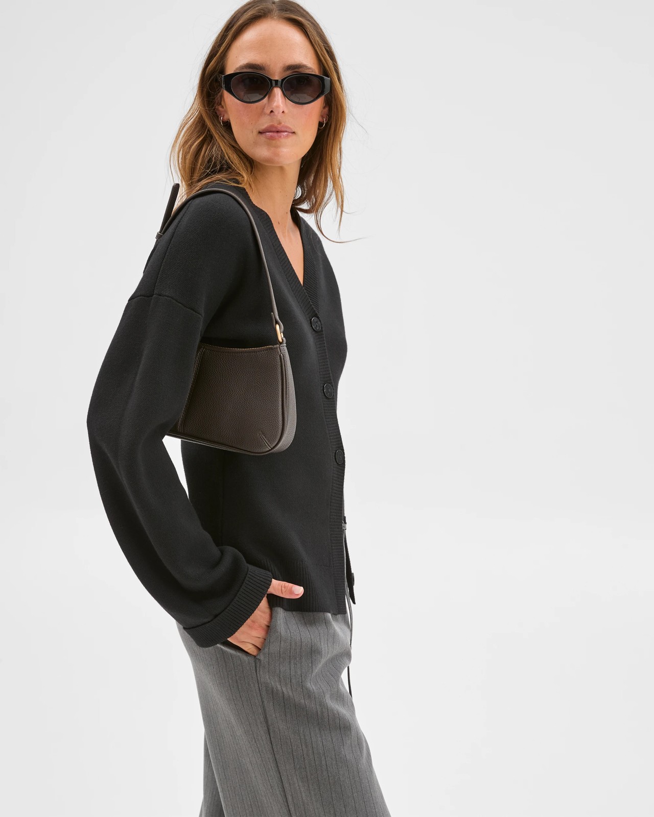 Preview Longline Knit Cardigan - Black 4 of 6