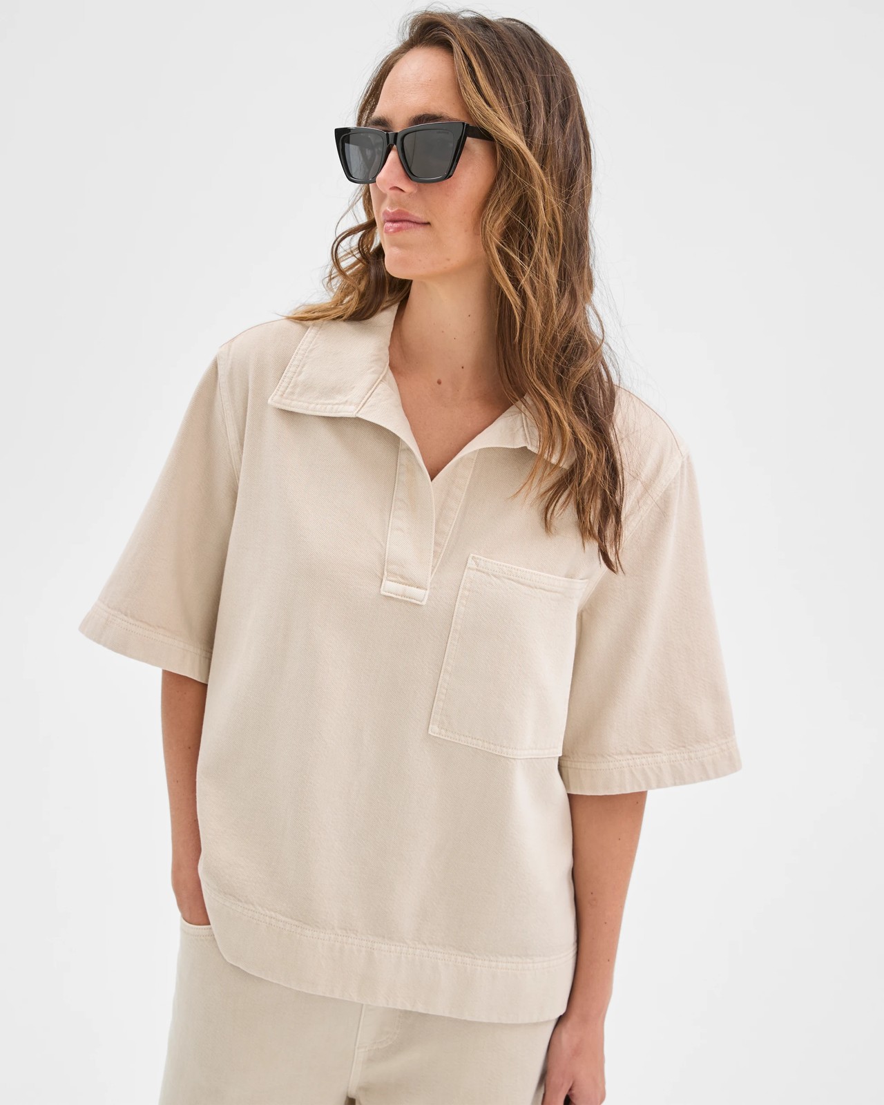 AirLoom Short Sleeve Denim Polo Shirt 2 of 5
