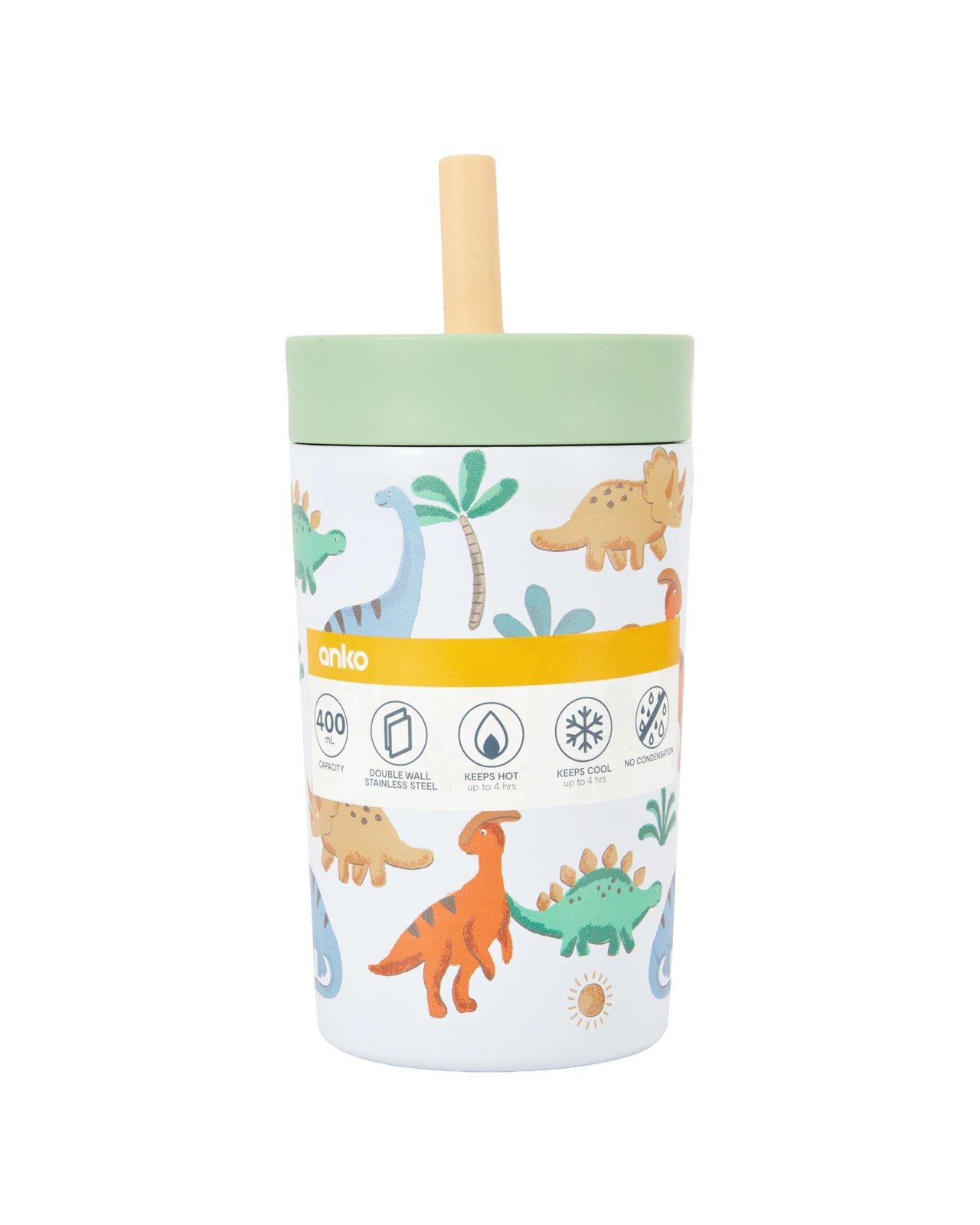 400ml Dino Stainless Steel Sipper - Anko 6 of 6