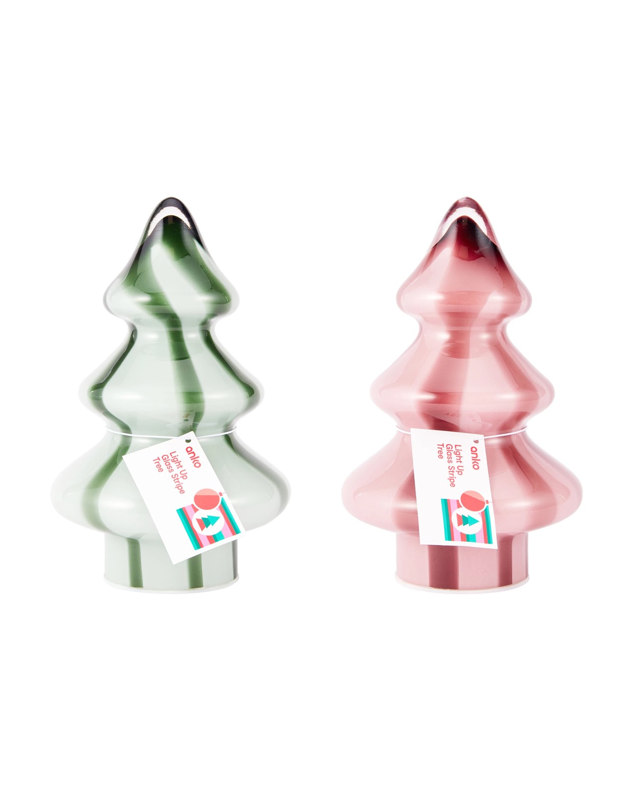 Anko Light Up Glass Stripe Tree - Assorted 4 of 4