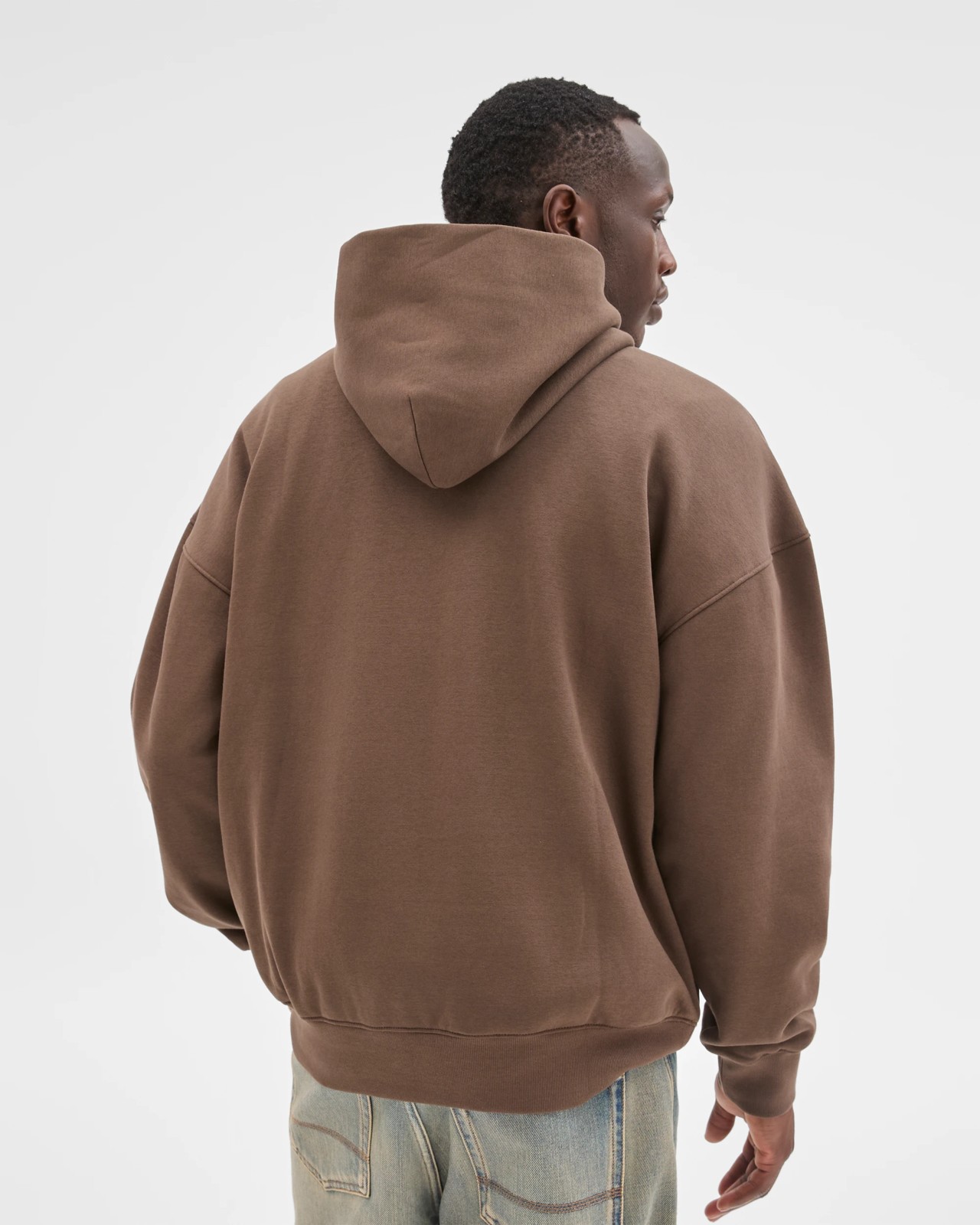Commons Australian Cotton Blend Heavyweight Oversized Hoodie - Chocolate 4 of 5