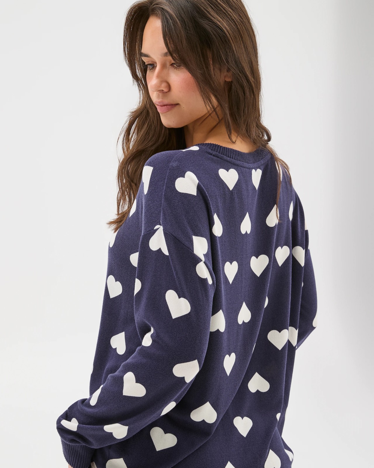 Printed Cosy Pyjama Sleep Set - Navy Hearts 6 of 6