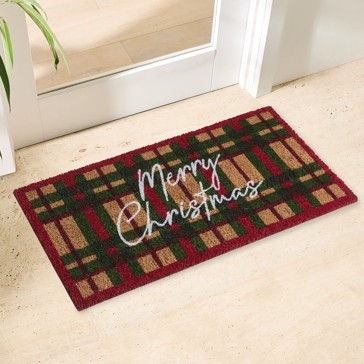 Anko Christmas Plaid Door Mat - 100cm x 45cm