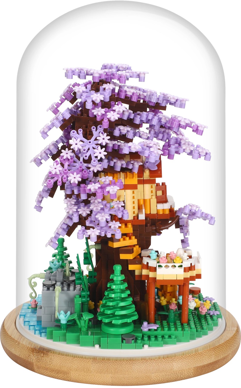 1372 Piece Mini Blocks Flower Series: Jacaranda Tree in Dome 3 of 5