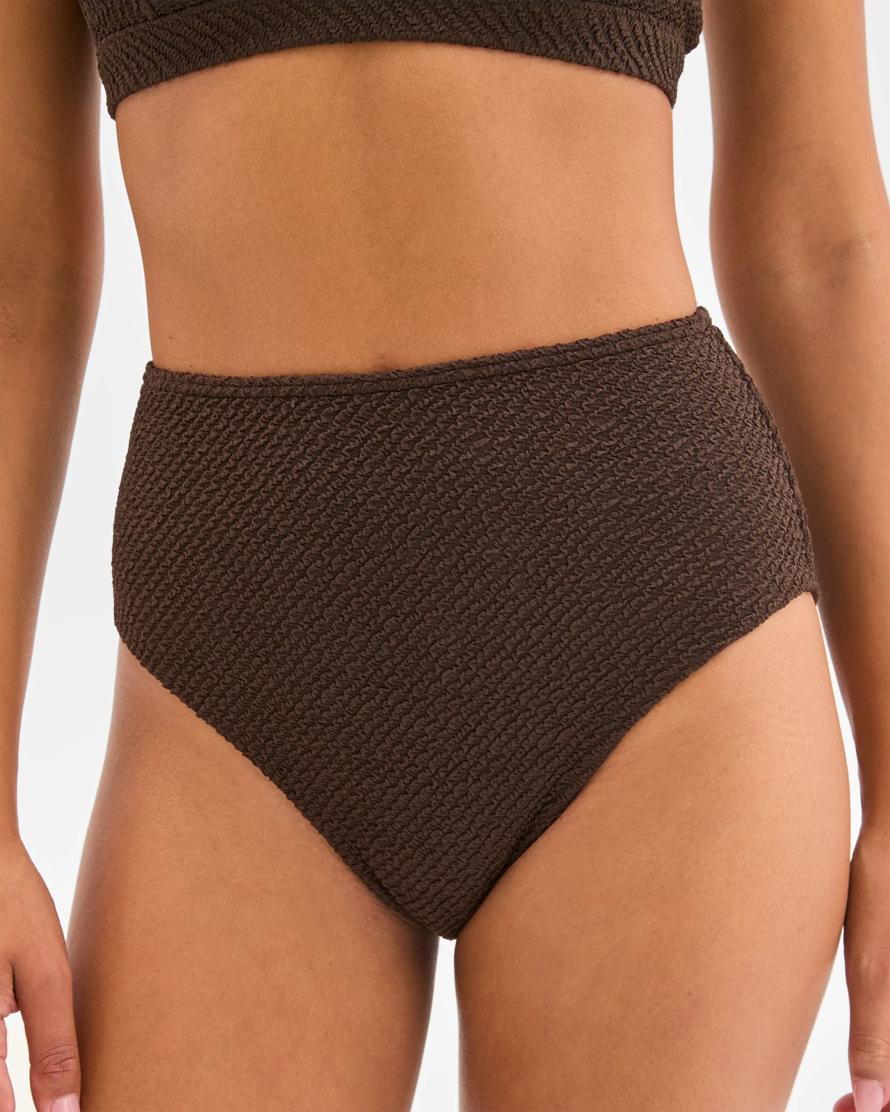 Resort High Waisted Textured Bikini Bottoms 3 of 5