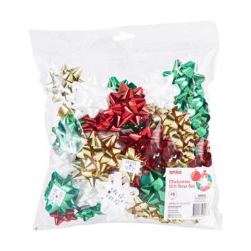 40 Pack Christmas Gift Bow Set - Anko