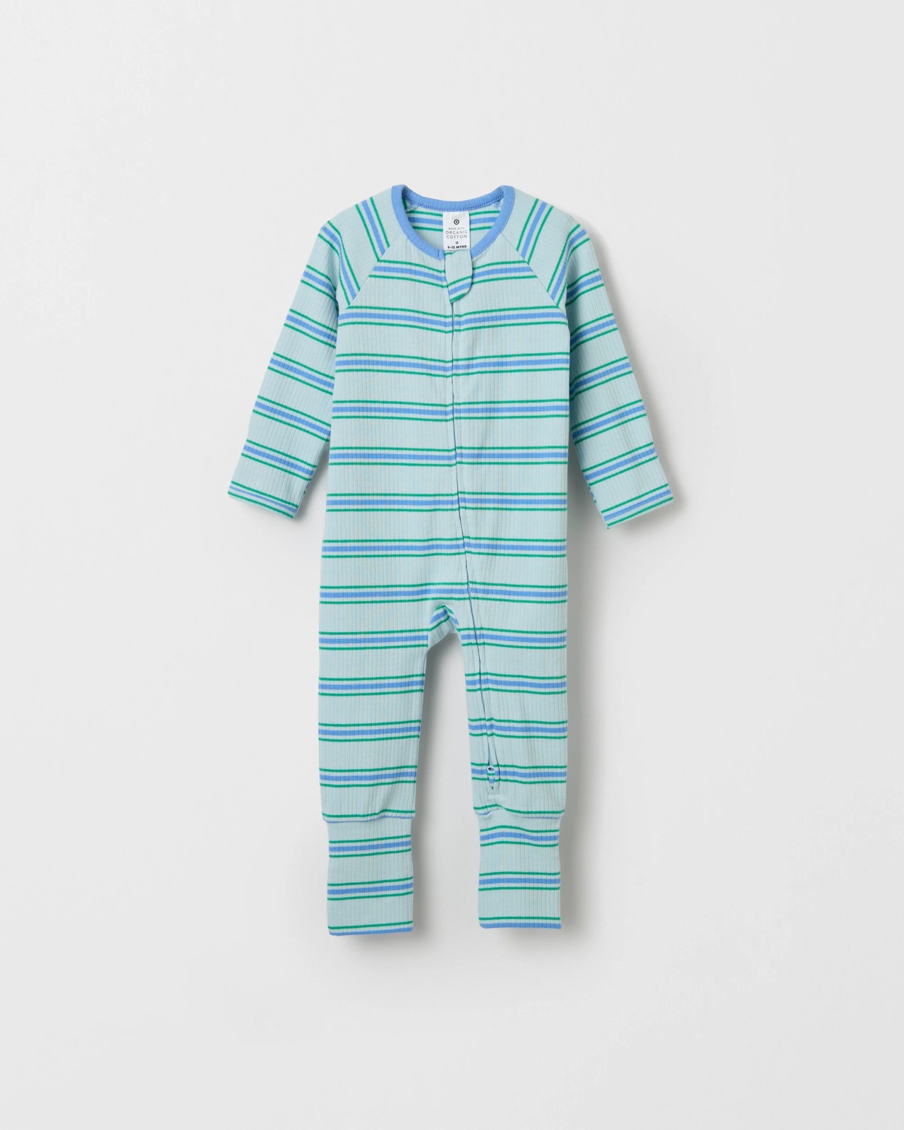 Baby Organic Cotton 2 Pack Rib Zip Coverall - Blue Take It Easy 3 of 5