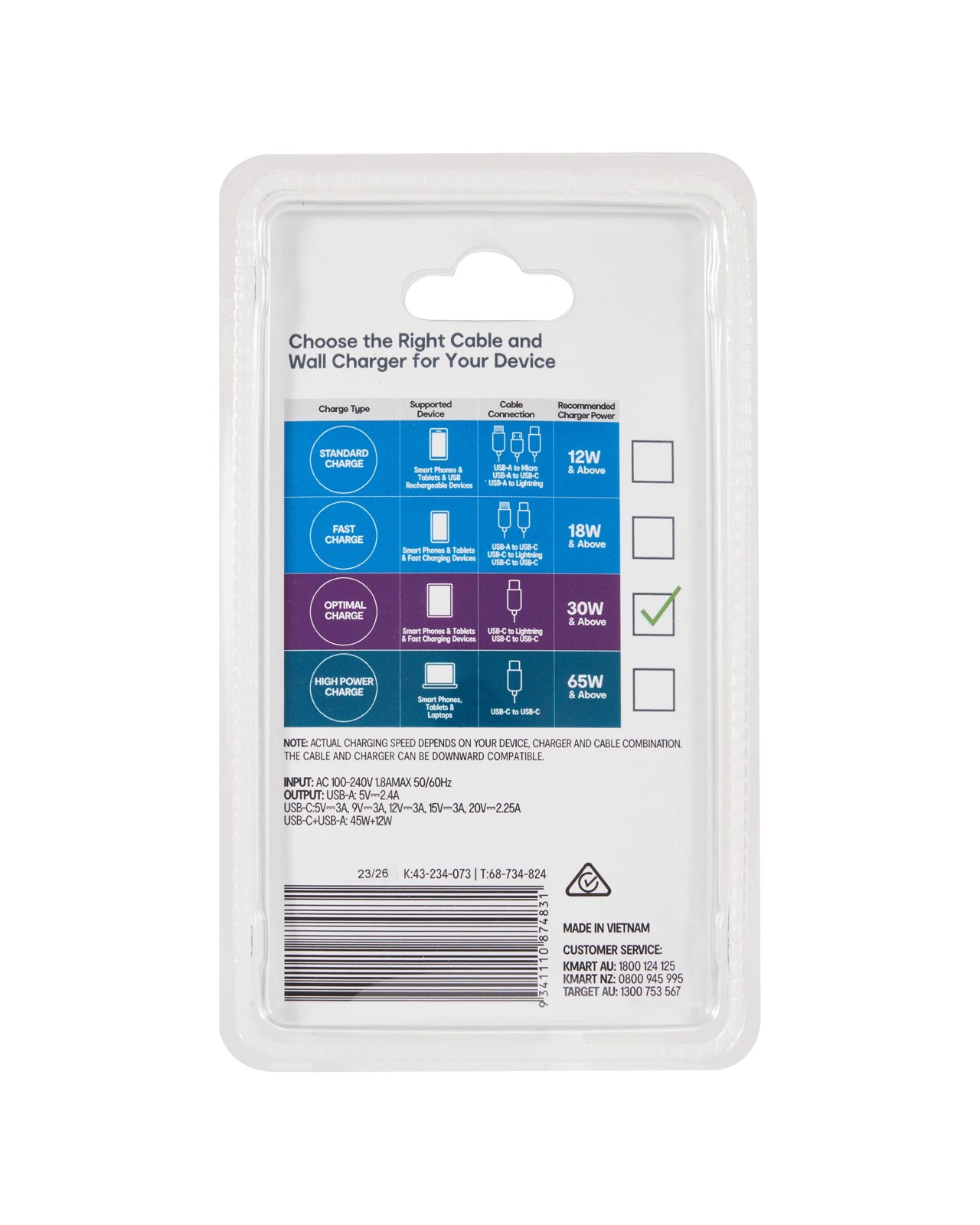 USB-C and USB-A 2 Wall Charger - Anko 6 of 6