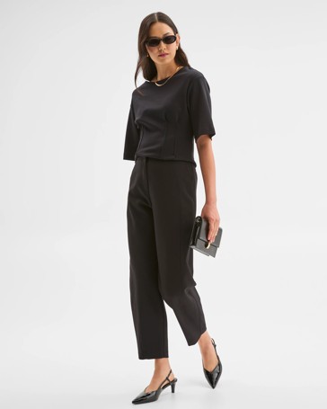 Preview Australian Cotton Blend Short Sleeve Knit Waisted Top