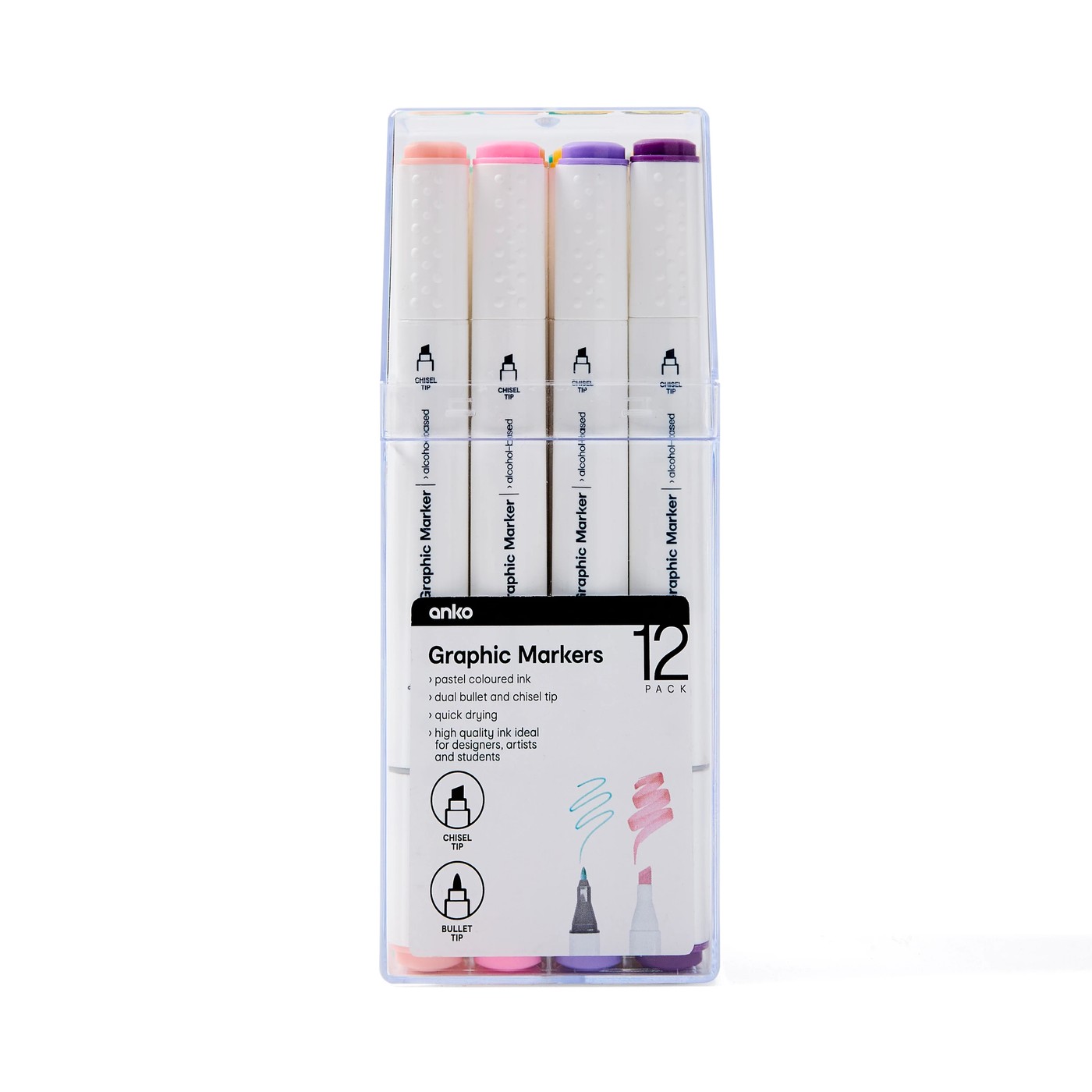 Dual Tip Graphic Markers, 12 Pack - Anko 4 of 6