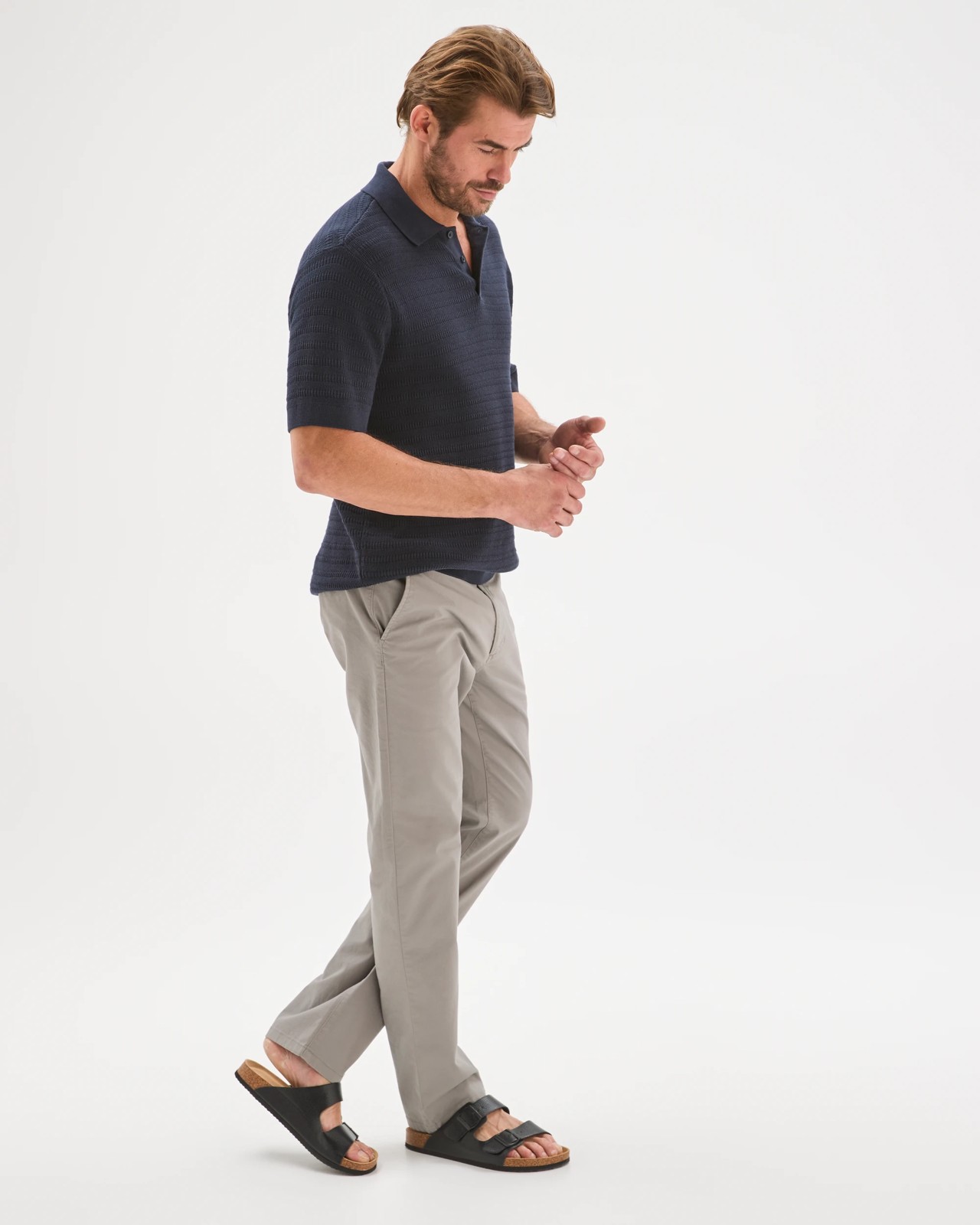 Australian Cotton Straight Chino Pants  - Steeple Grey 5 of 6