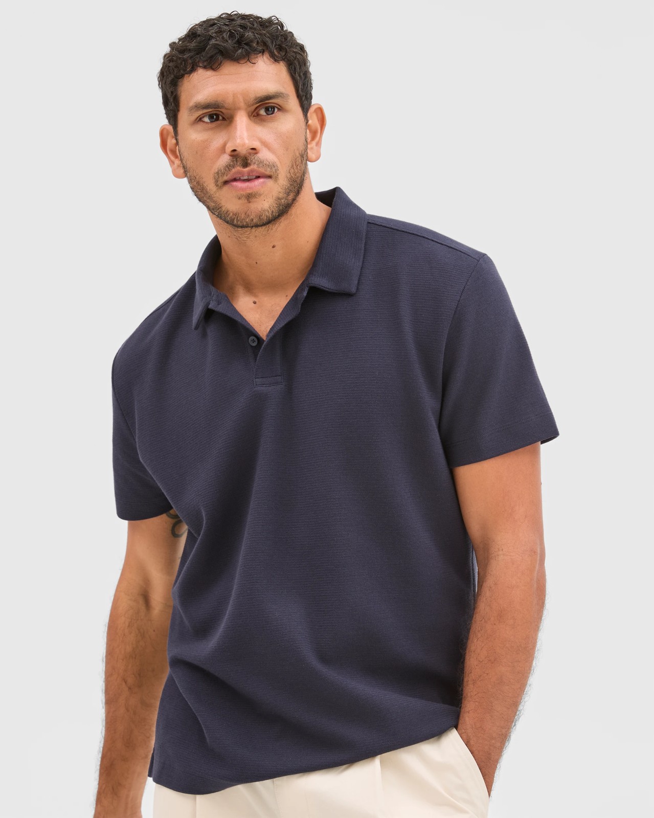 Australian Cotton Textured Fashion Polo Top 5 of 5