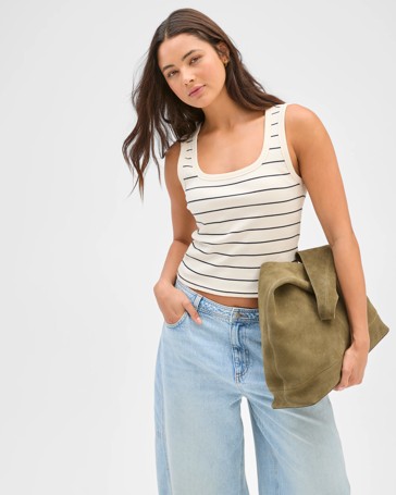 Lily Loves Australian Cotton Ribbed Scoop Neck Tank Top