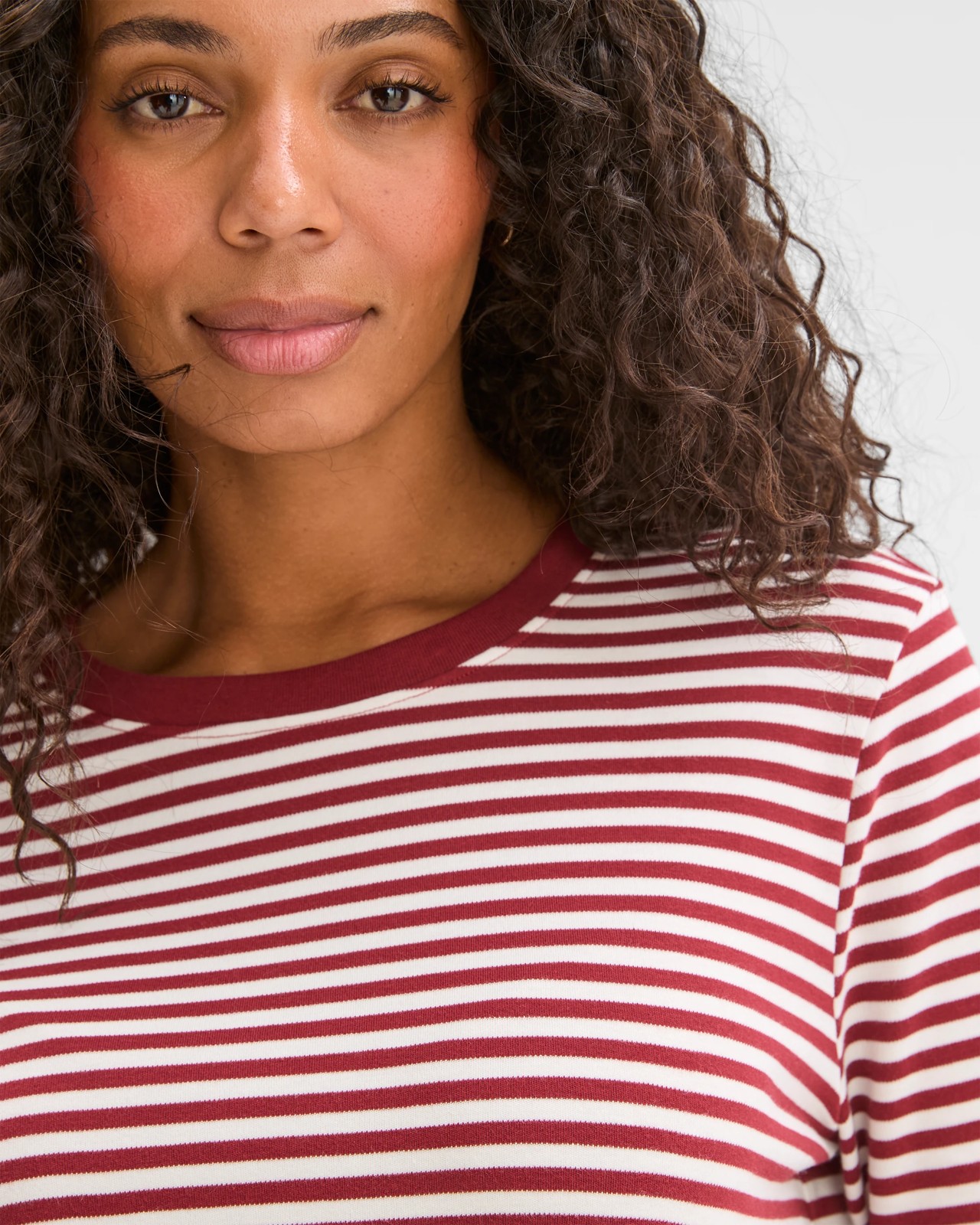 Australian Cotton Classic Long Sleeve Crew Neck T-Shirt - Brick 5 of 6