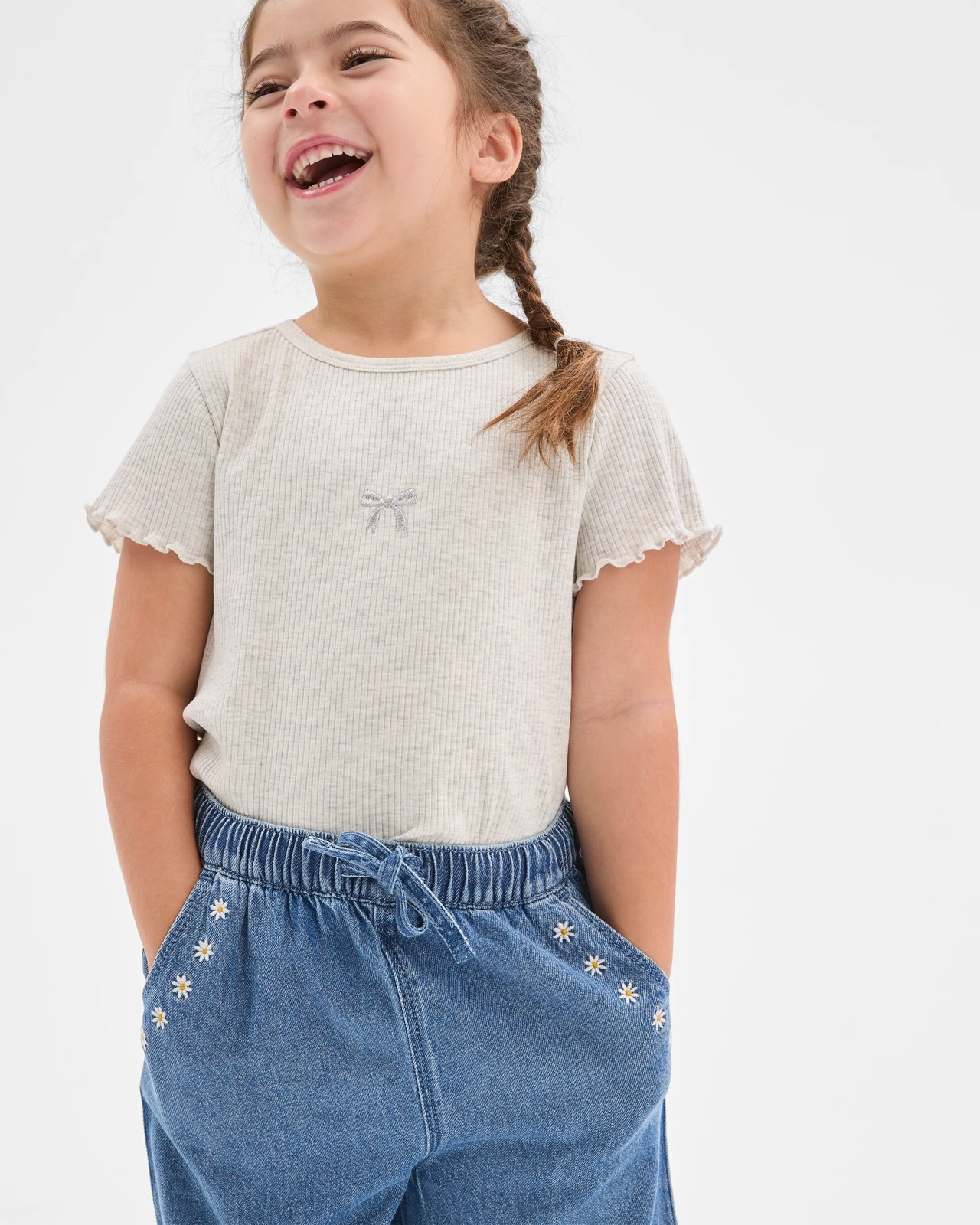Wide Leg Denim Jeans - Mid Wash 3 of 6