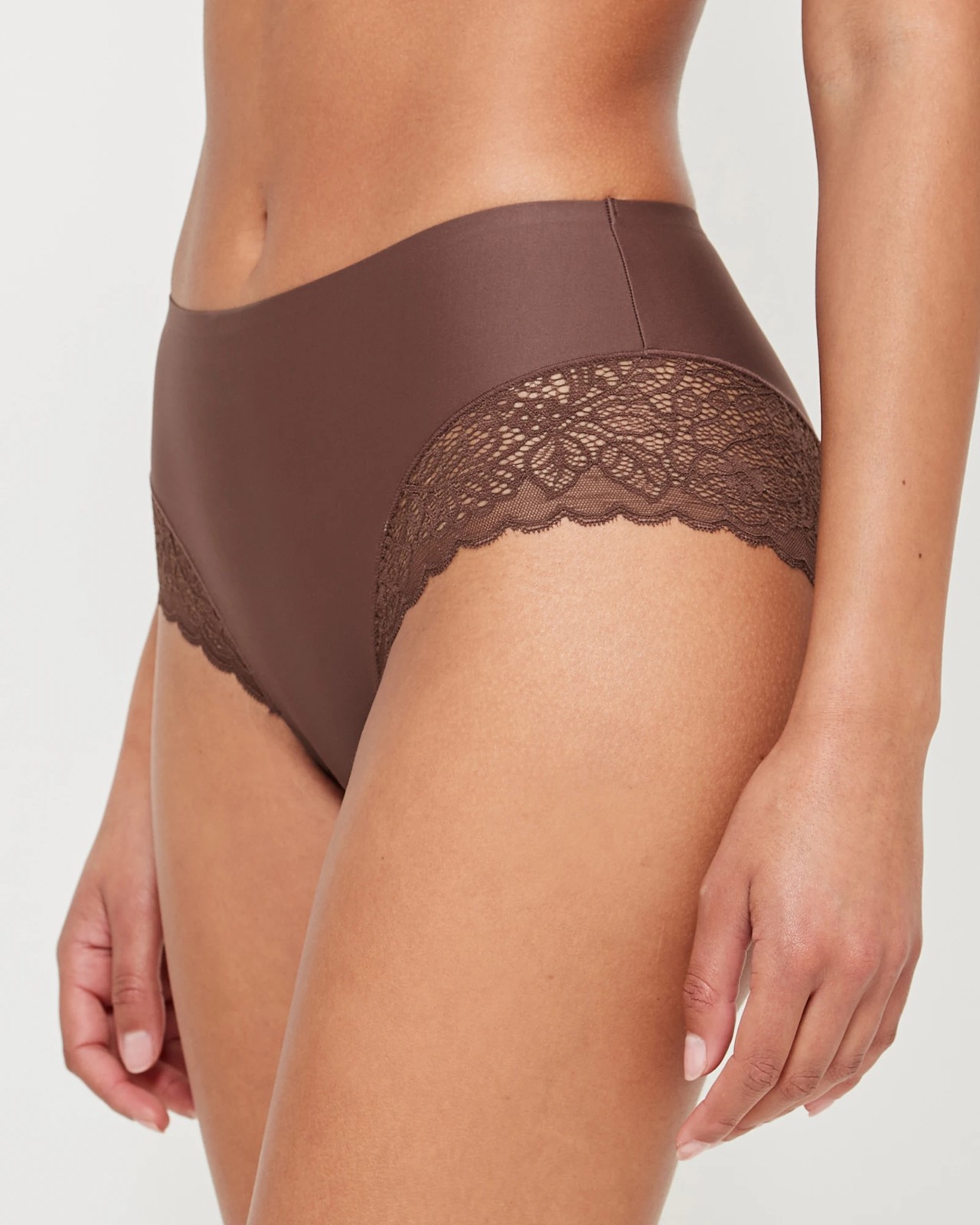 Bella Bonded Microfibre and Lace Midi Briefs 2 of 3
