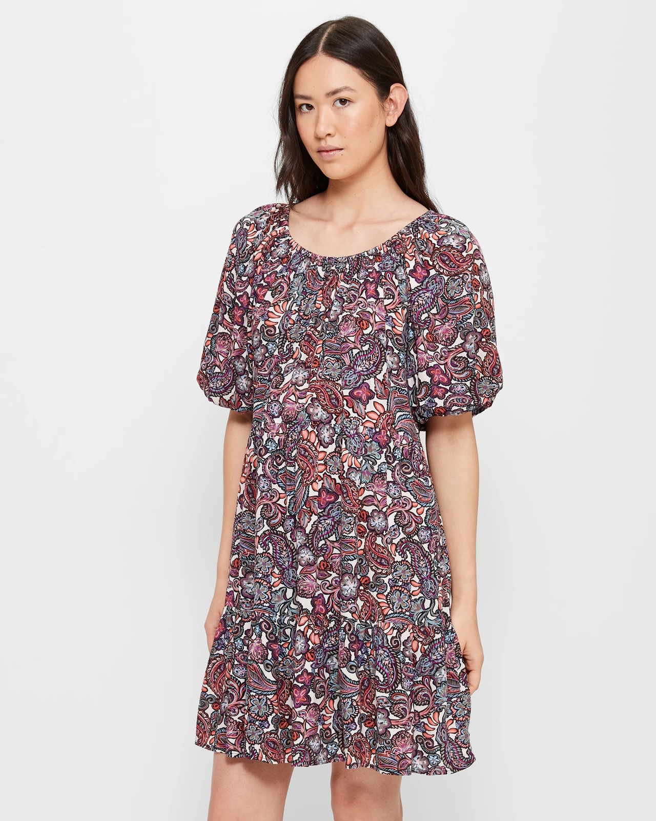 Crinkle Gathered Neck Mini Dress | Target Australia