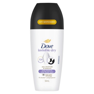 Dove Advanced Care Go Fresh Antiperspirant Deodorant Roll-On 50ml - Pro-Ceramide and Calendula, White Freesia Scent
