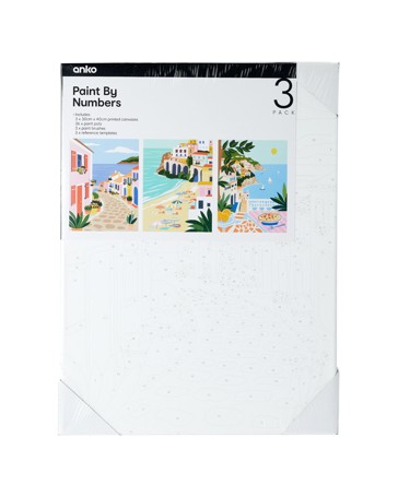 Anko 3 Pack Paint by Numbers - Med Landscape