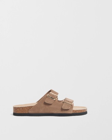 Genuine Leather Moulded Cork Sandals