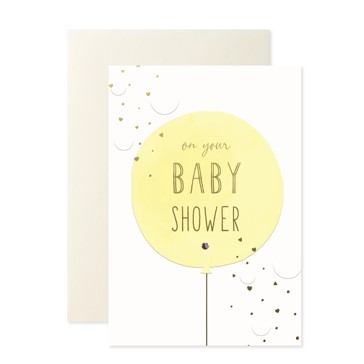 Hallmark Baby Shower Card - Yellow Balloon