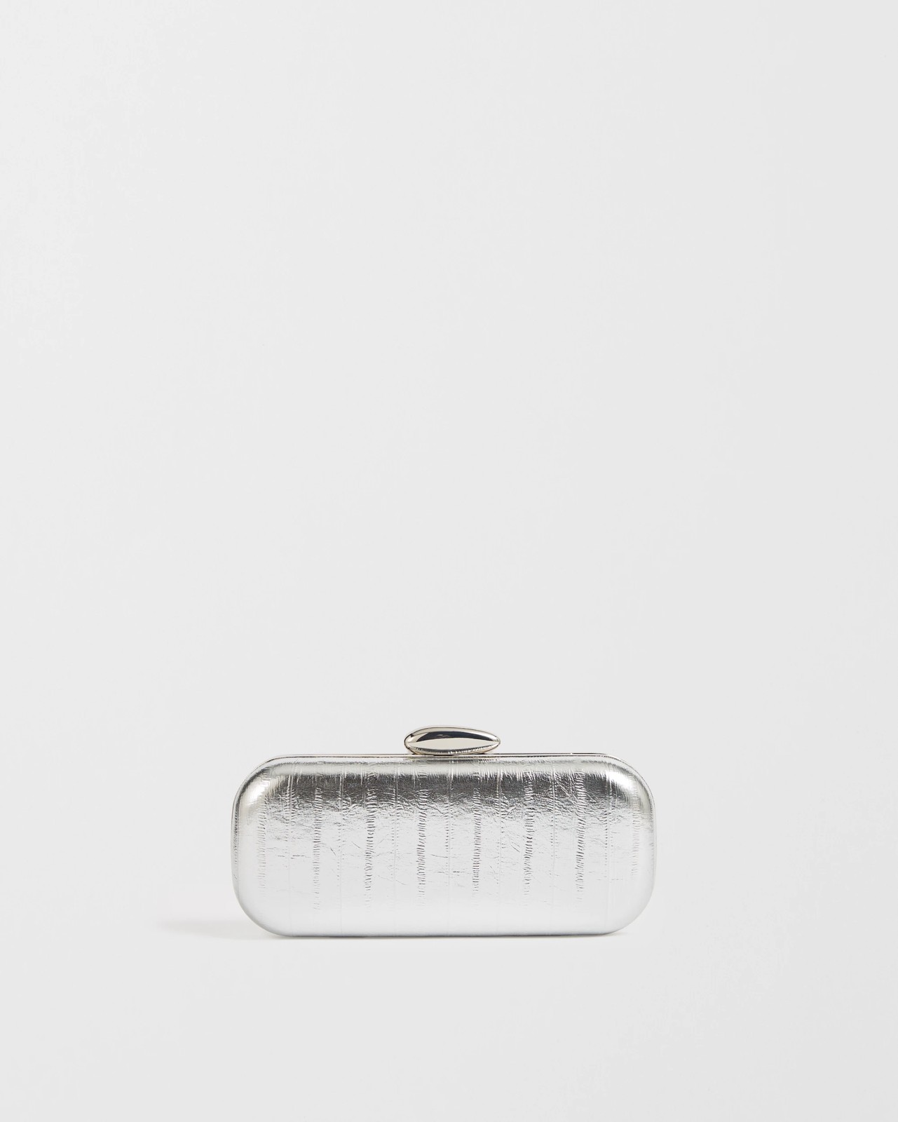 Embossed Hard Clutch Bag - Silver 3 of 3