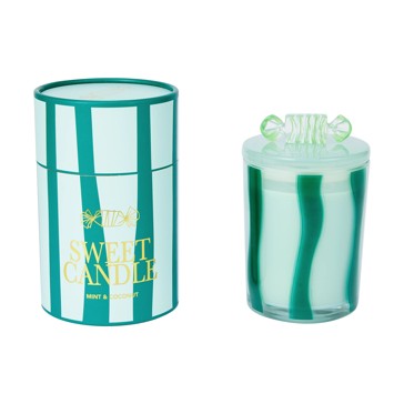 Christmas Green Glass Candy Candle - Anko