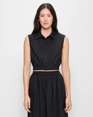 Australian Cotton Sleeveless Crop Shirt - Preview