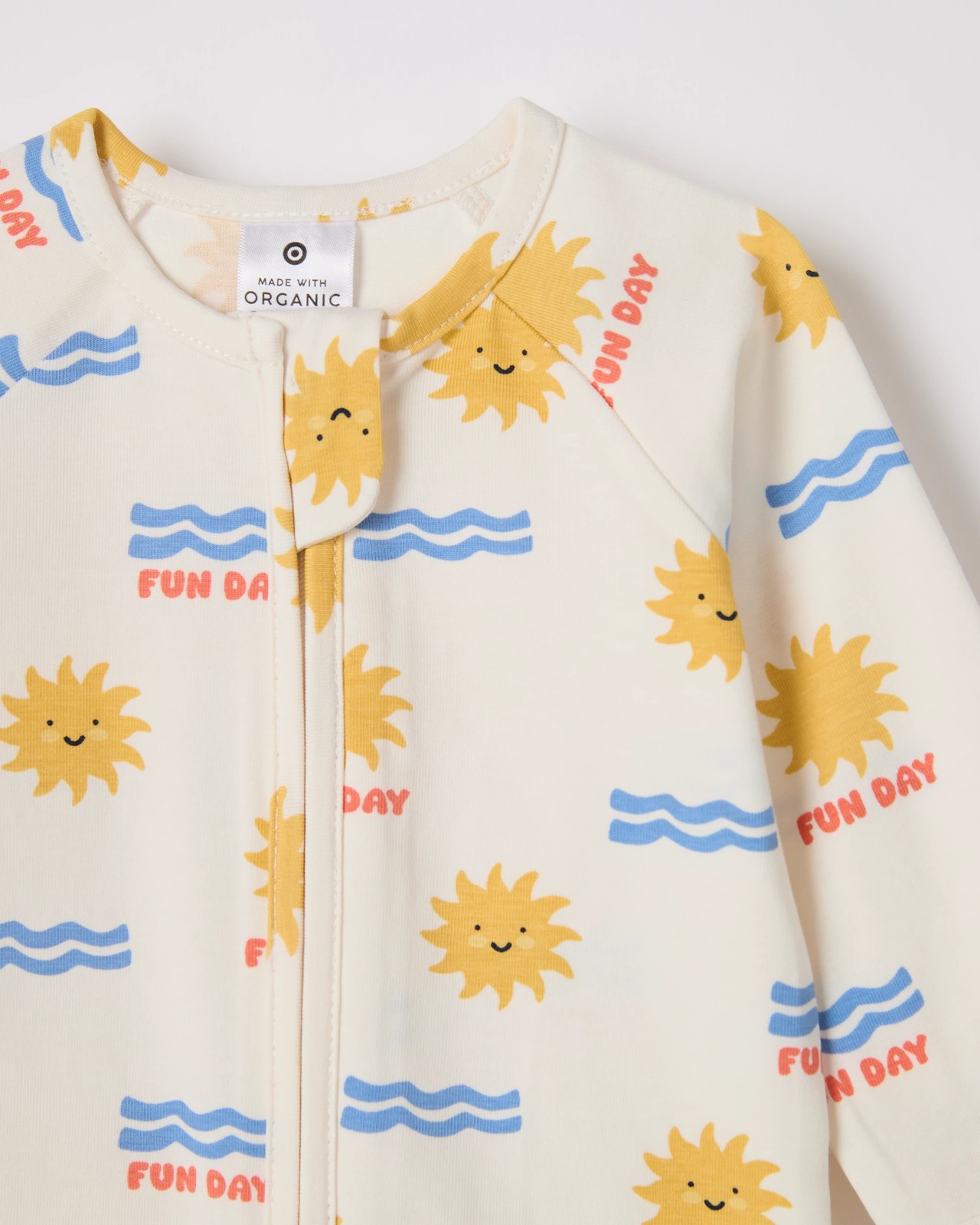 Baby Organic Cotton Zip Coverall - Fun Day Gardenia 2 of 2