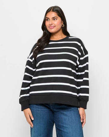 Plus Size Australian Cotton Long Sleeve Fleece Jumper