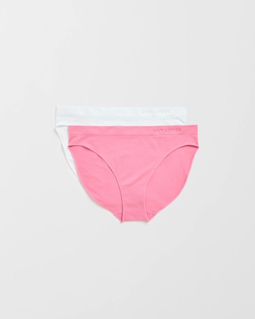 Lily Loves 2 Pack Seamfree Embossed Bikini Briefs