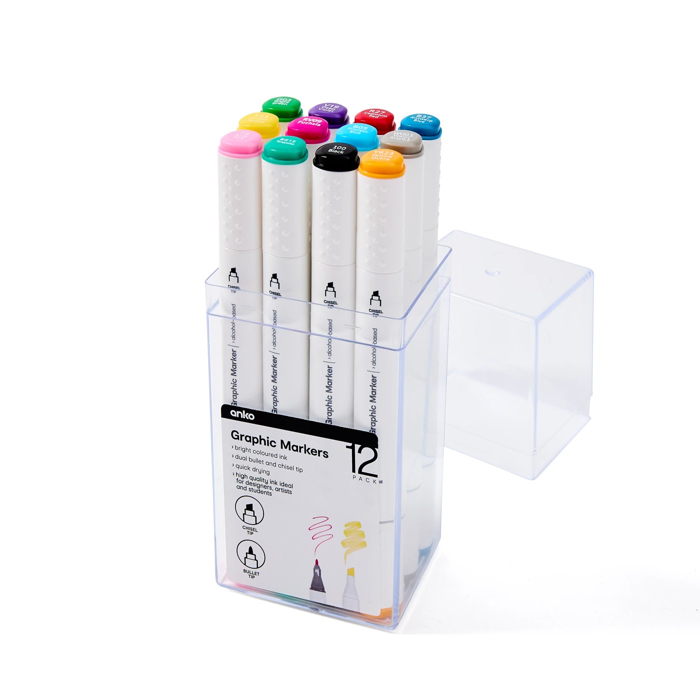 Dual-Tip Graphic Markers, 12 Pack - Anko 2 of 6