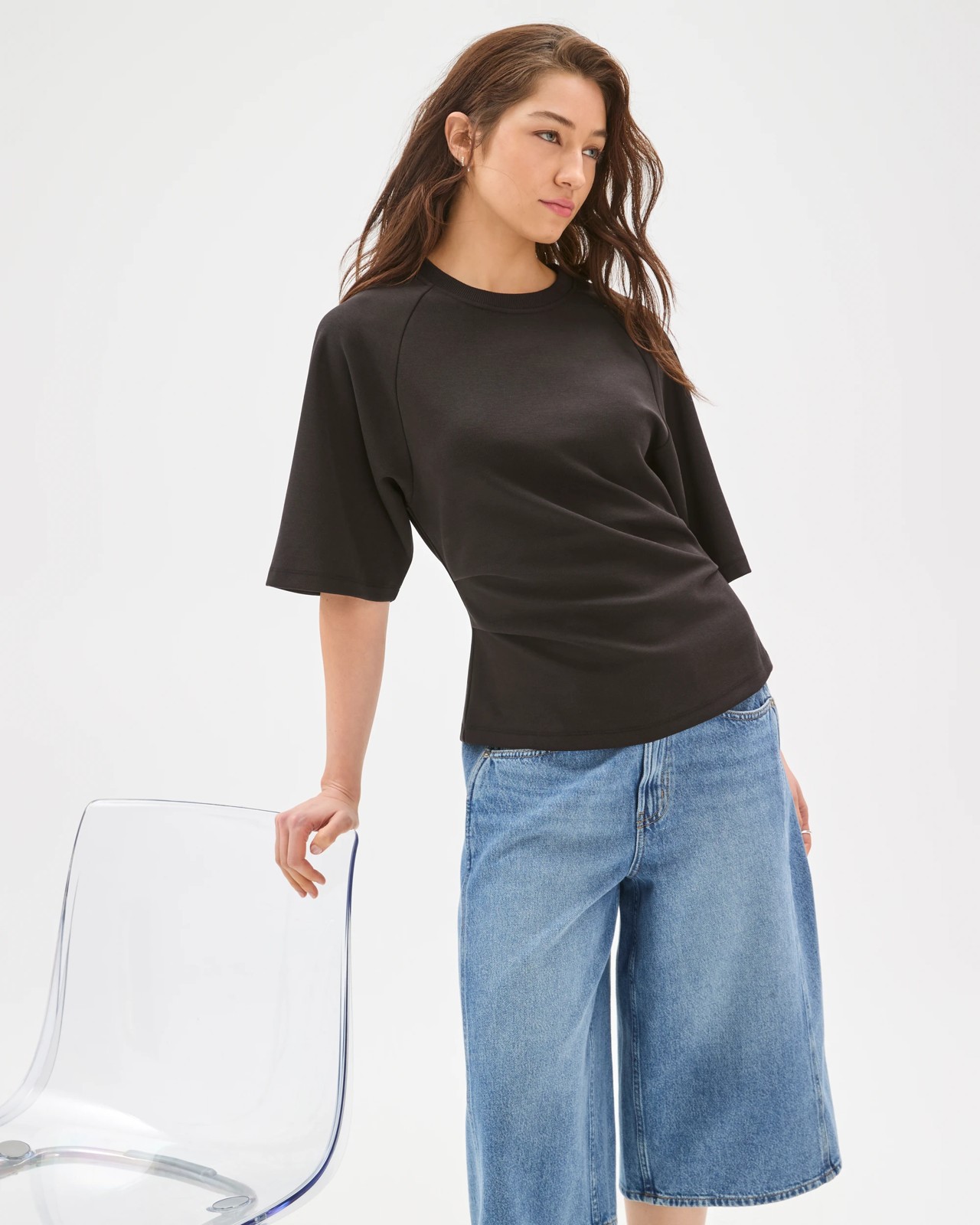Lily Loves Cinched Waist T-Shirt - Black 2 of 5