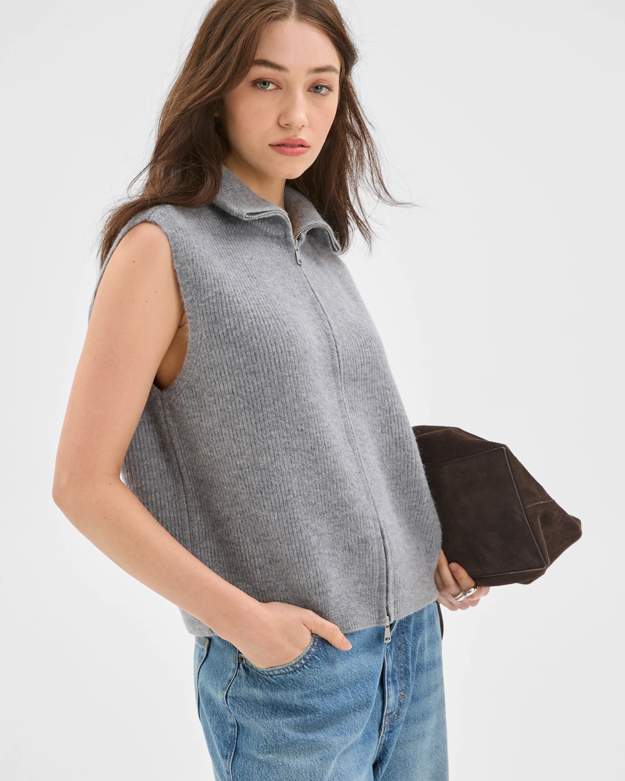 Lily Loves High Neck Vest - Dark Grey Marle 3 of 5