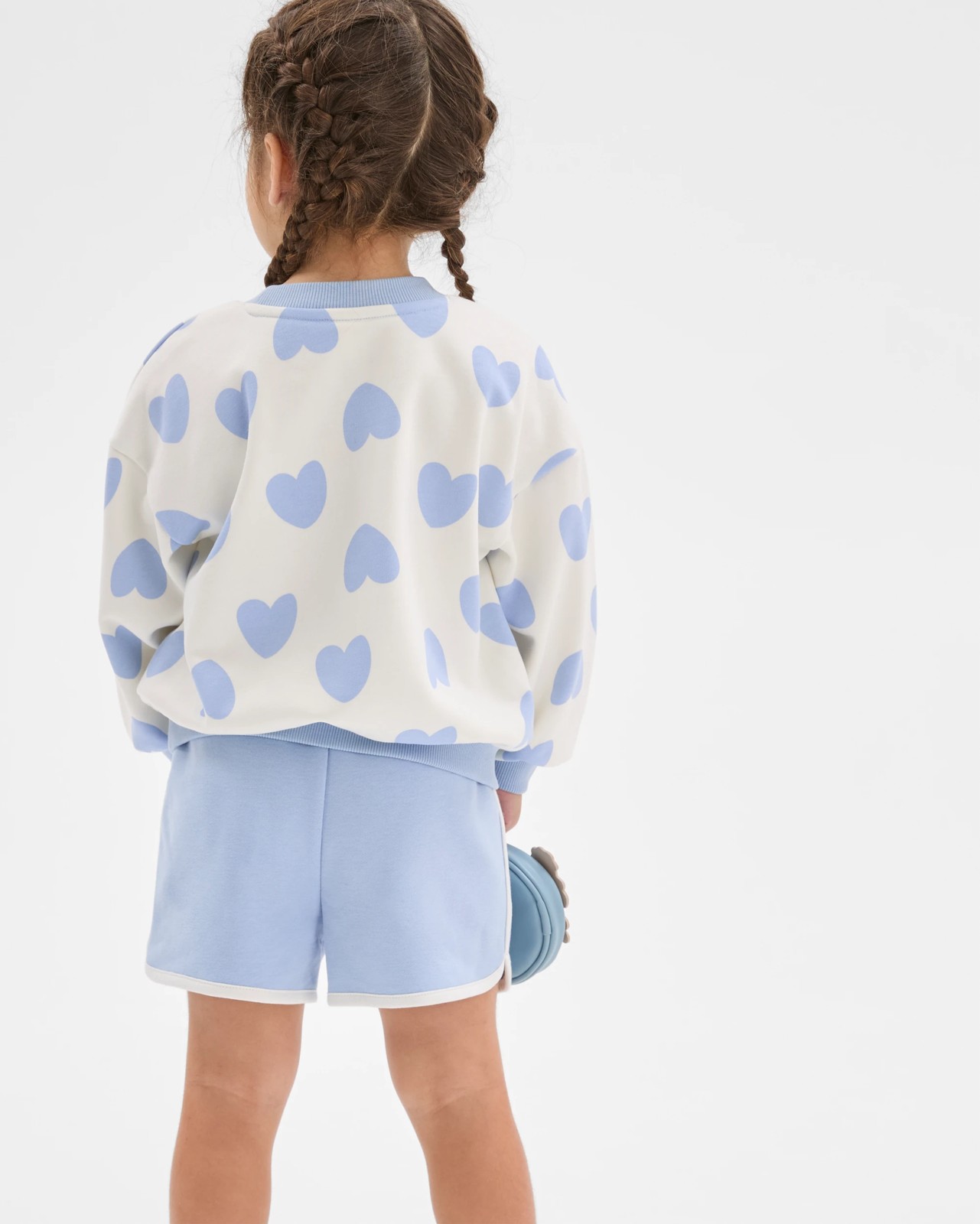 Australian Cotton Blend Jumper and Shorts Set - Blue Hearts 4 of 6