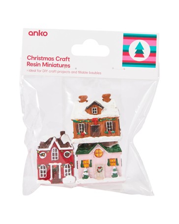 Anko Christmas Craft Resin Miniatures - Houses
