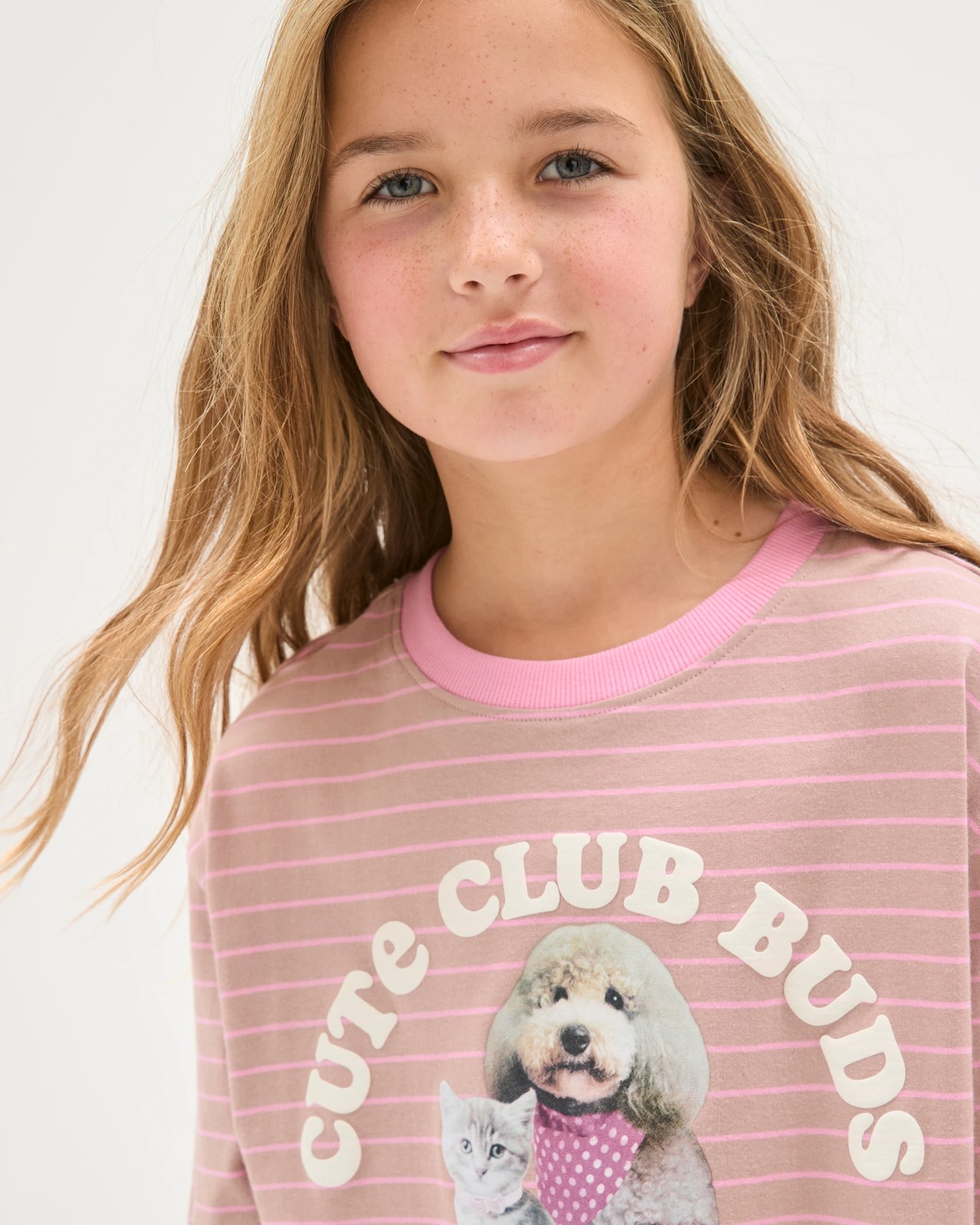 Australian Cotton Oversized T-Shirt - Pet Club Brown Stripe 3 of 6