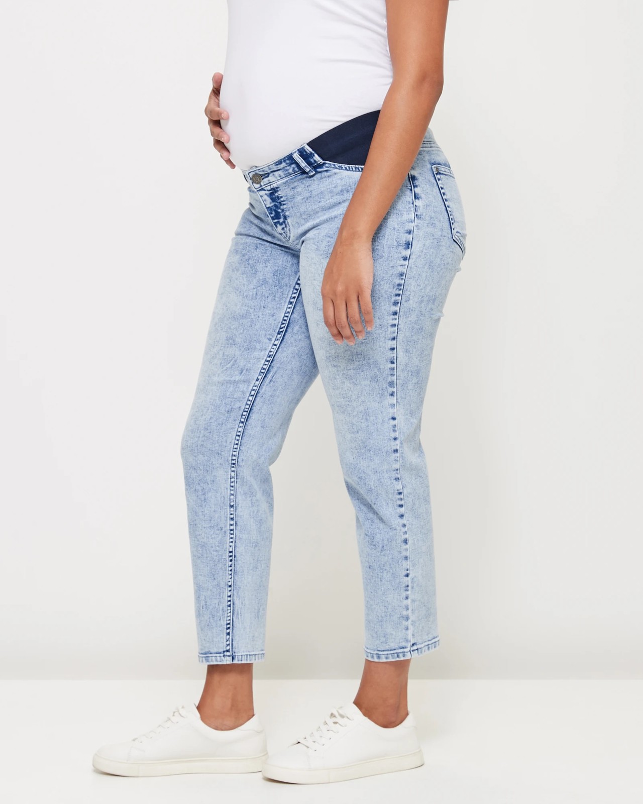 Shop Plain Denim Maternity Mom Jeans Online