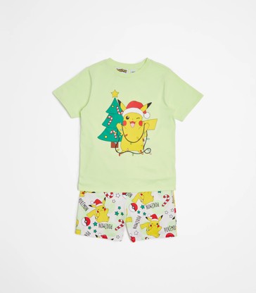 Unisex Kids Family Matching Christmas Pokemon Cotton Pyjama Set