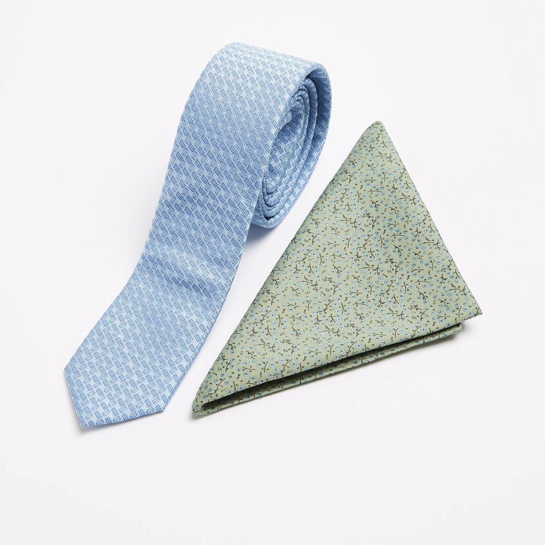 Pocket Square and Tie Set Blue + Green Target Australia