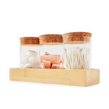 Canisters & Bamboo Tray, Set of 3 - Anko