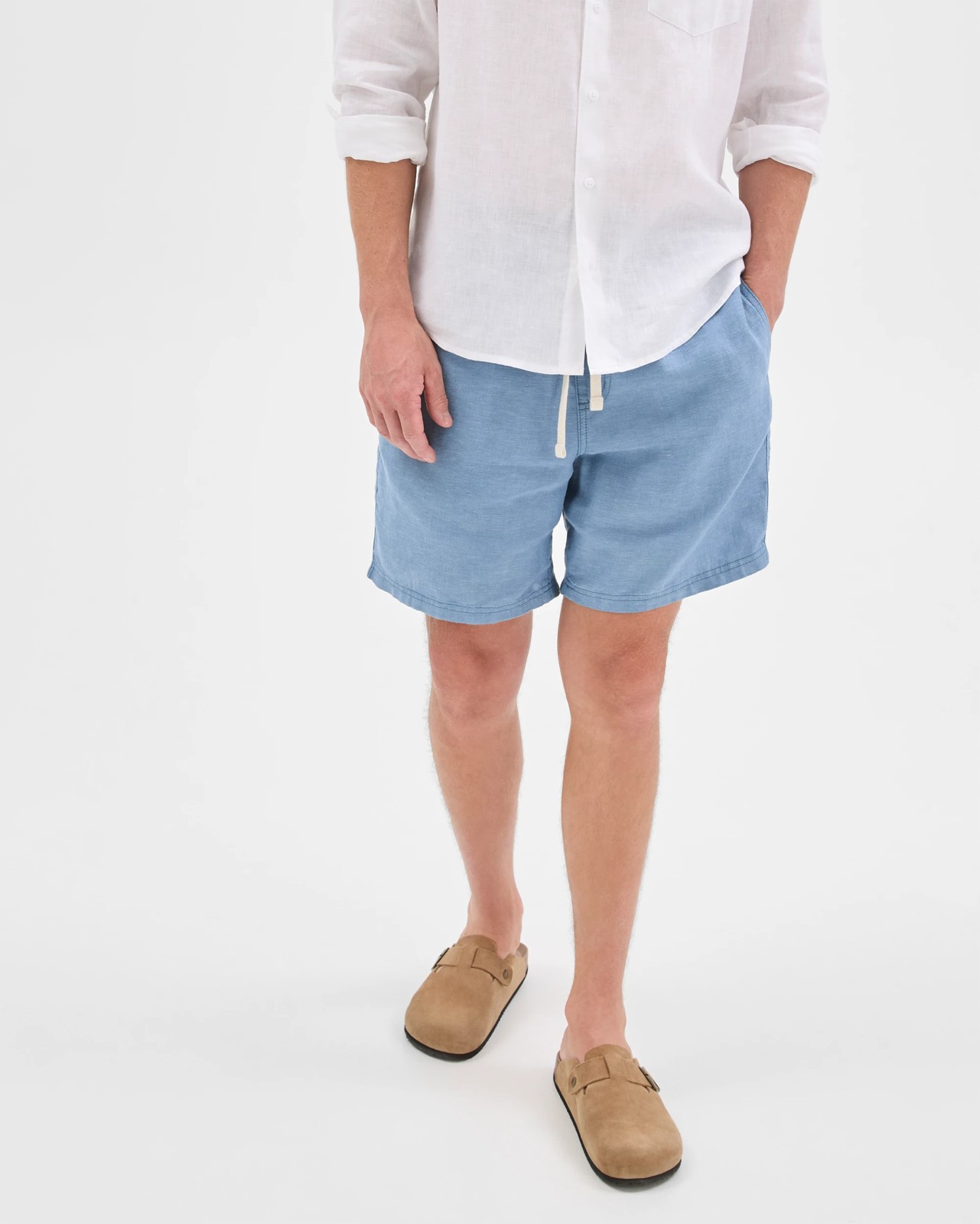 European Linen Shorts - Denim Blue 4 of 6
