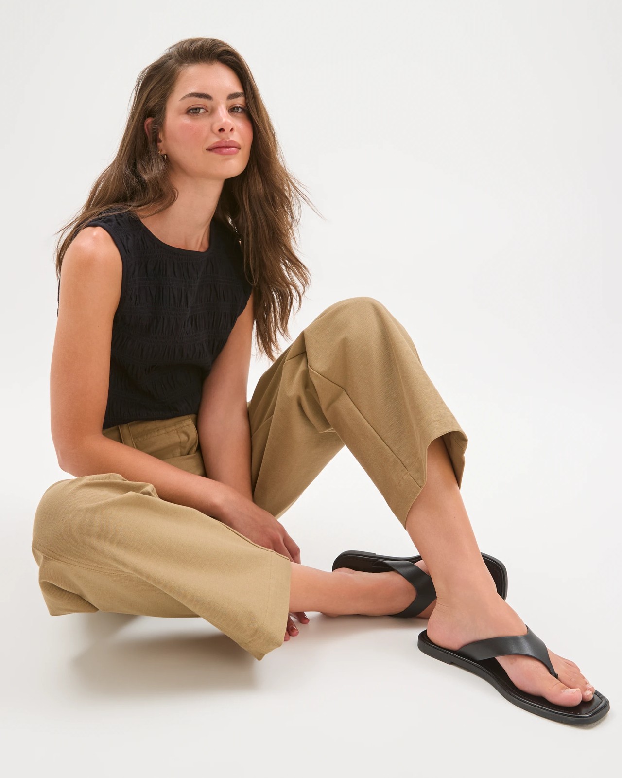 Petites Forward Seam Barrel Leg Pants - Elm 6 of 6